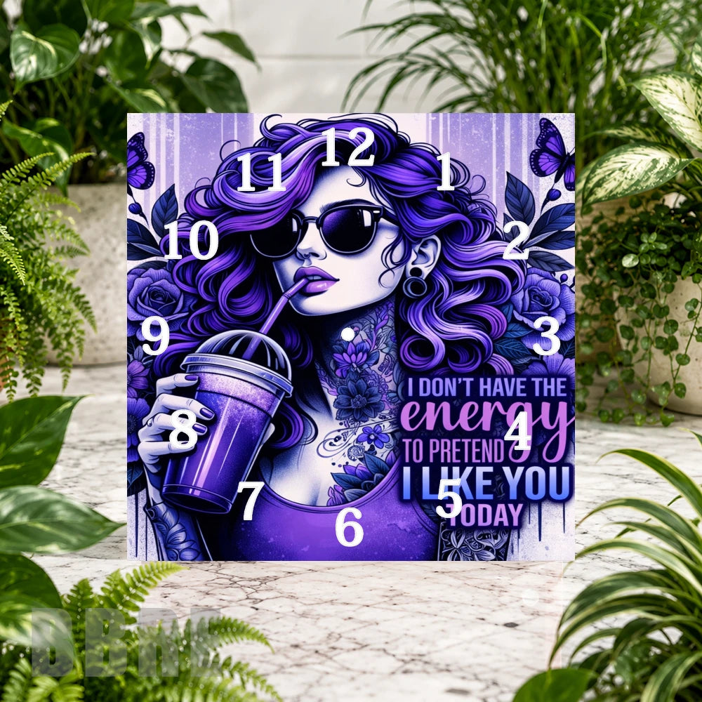 Purple Vibe Clock Sublimation Wrap