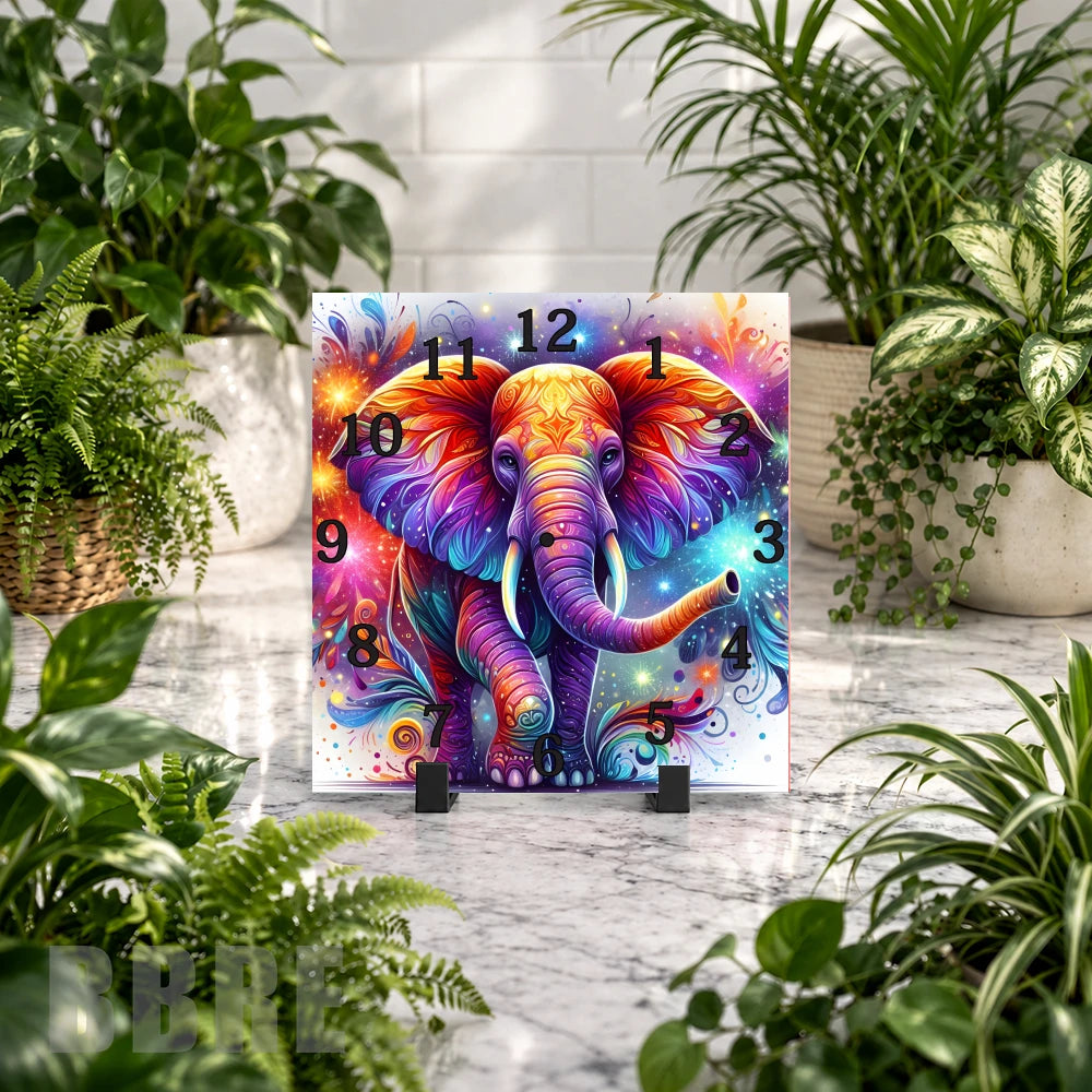 Colorful Elephant Clock Mockup