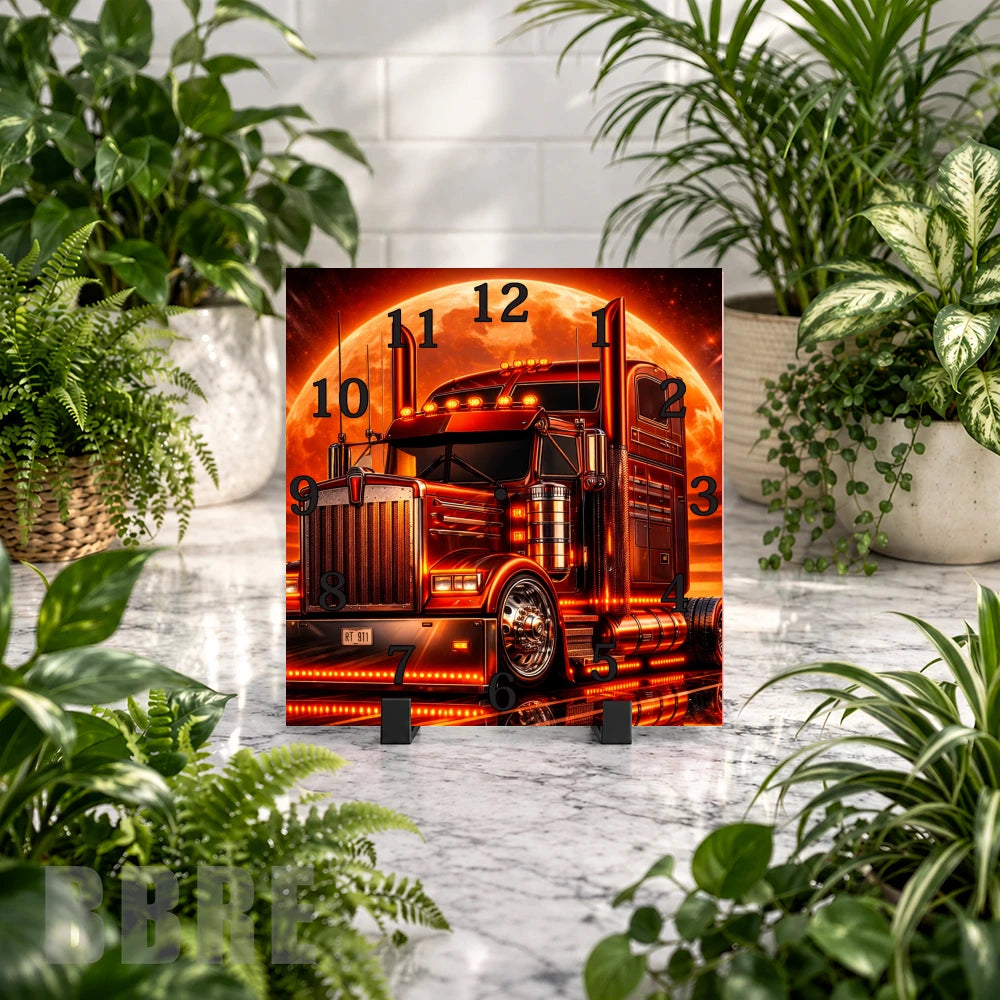 Truck Moon Clock Mockup