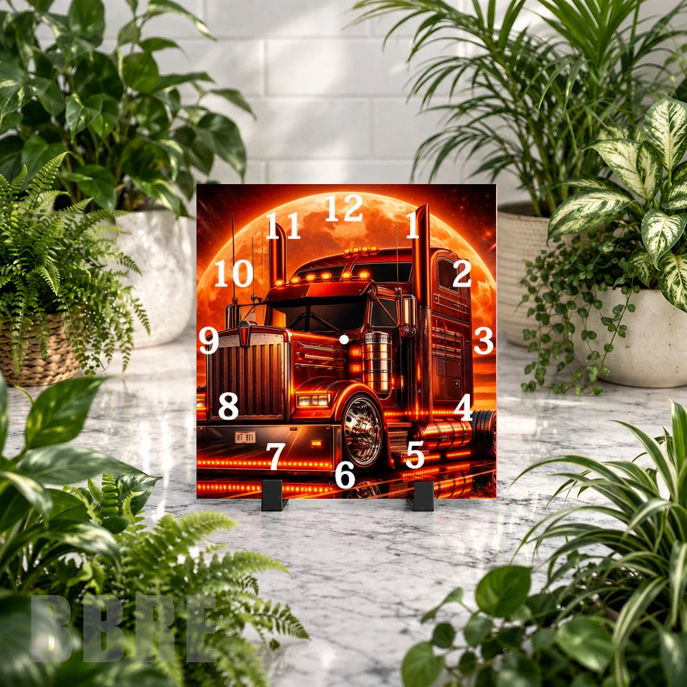 Truck Night Clock Mockup