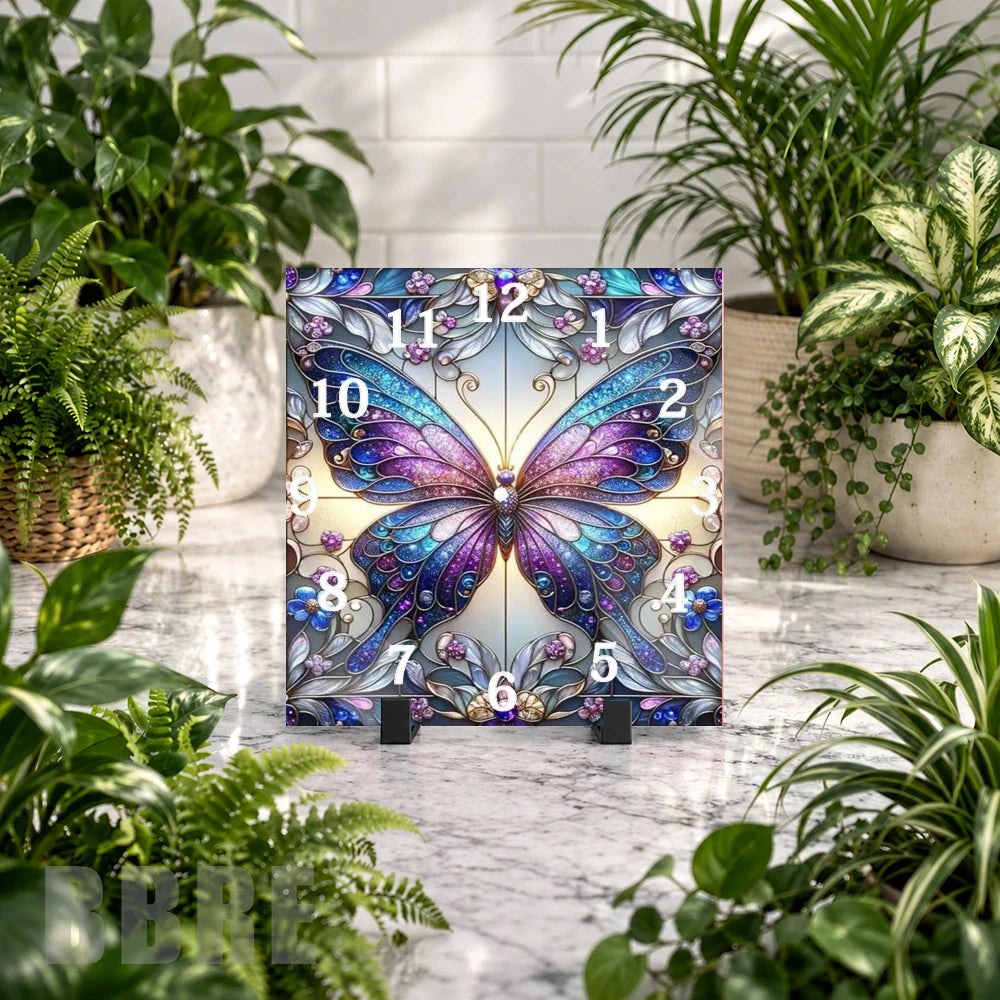 Butterfly Elegance Clock Mockup