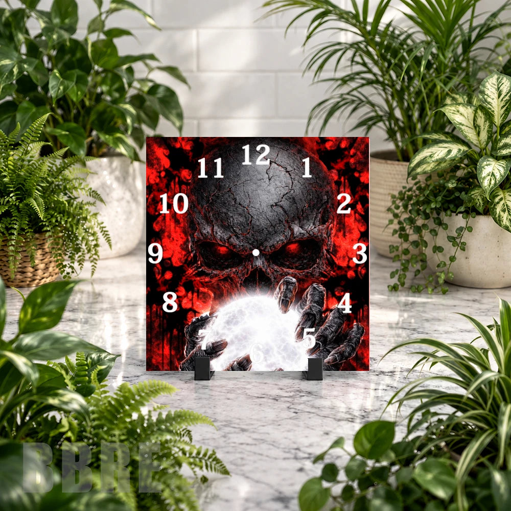 Skull Clock 2 Clock Mockup