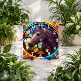 Stained Glass Horse Clock Mockup