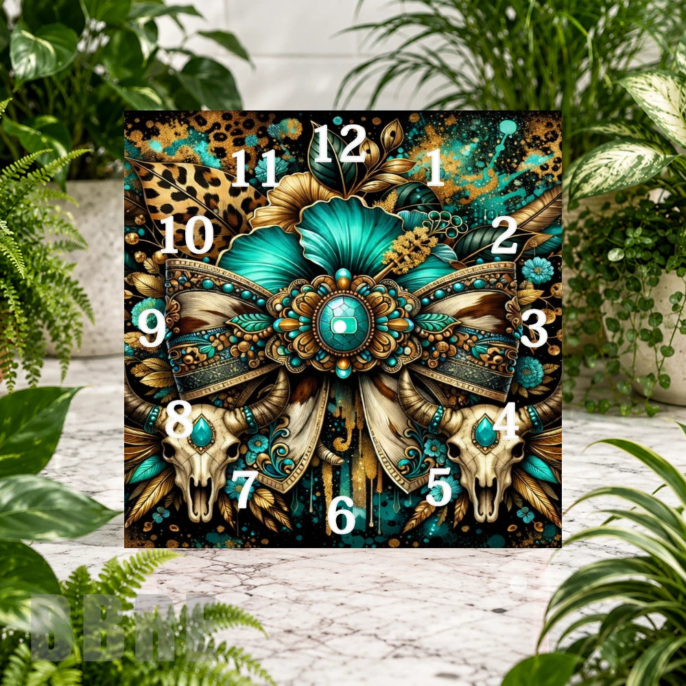 Floral Skull Clock Sublimation Wrap