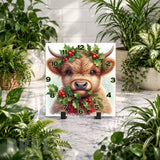 Highland Cow 3 Clock Mockup