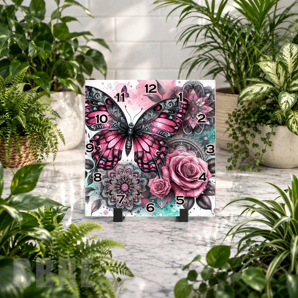 Butterfly Blossom 8 Clock Mockup