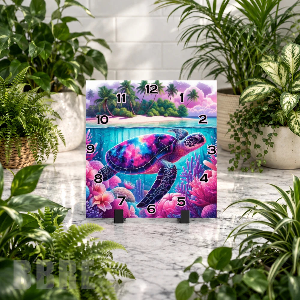 Tropical Turtle Clock Mockup