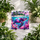Tropical Turtle Clock Mockup