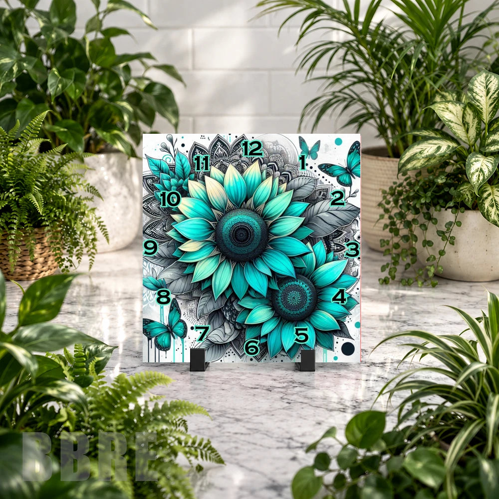 Sunflower Clock Clock Mockup