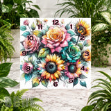 Floral Clock 14 Clock Sublimation Wrap