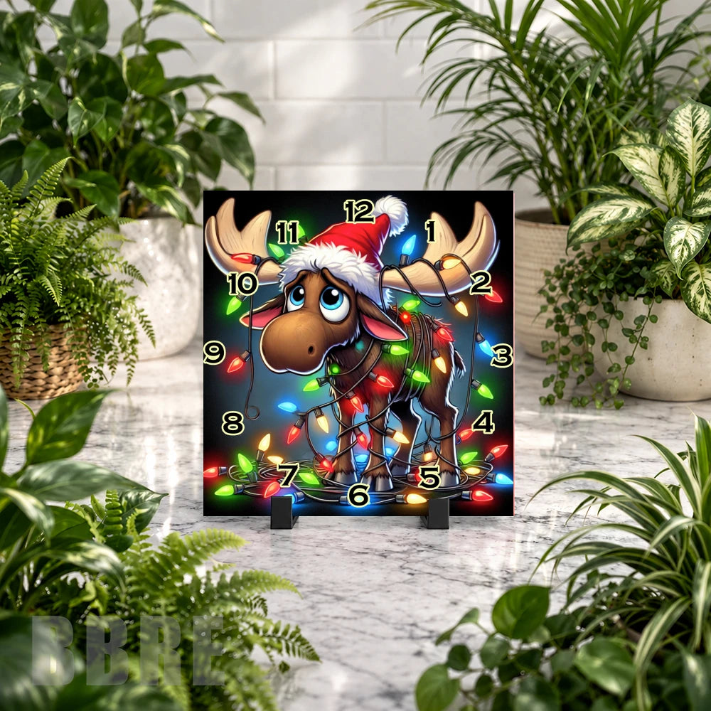 Moose Christmas Clock Mockup