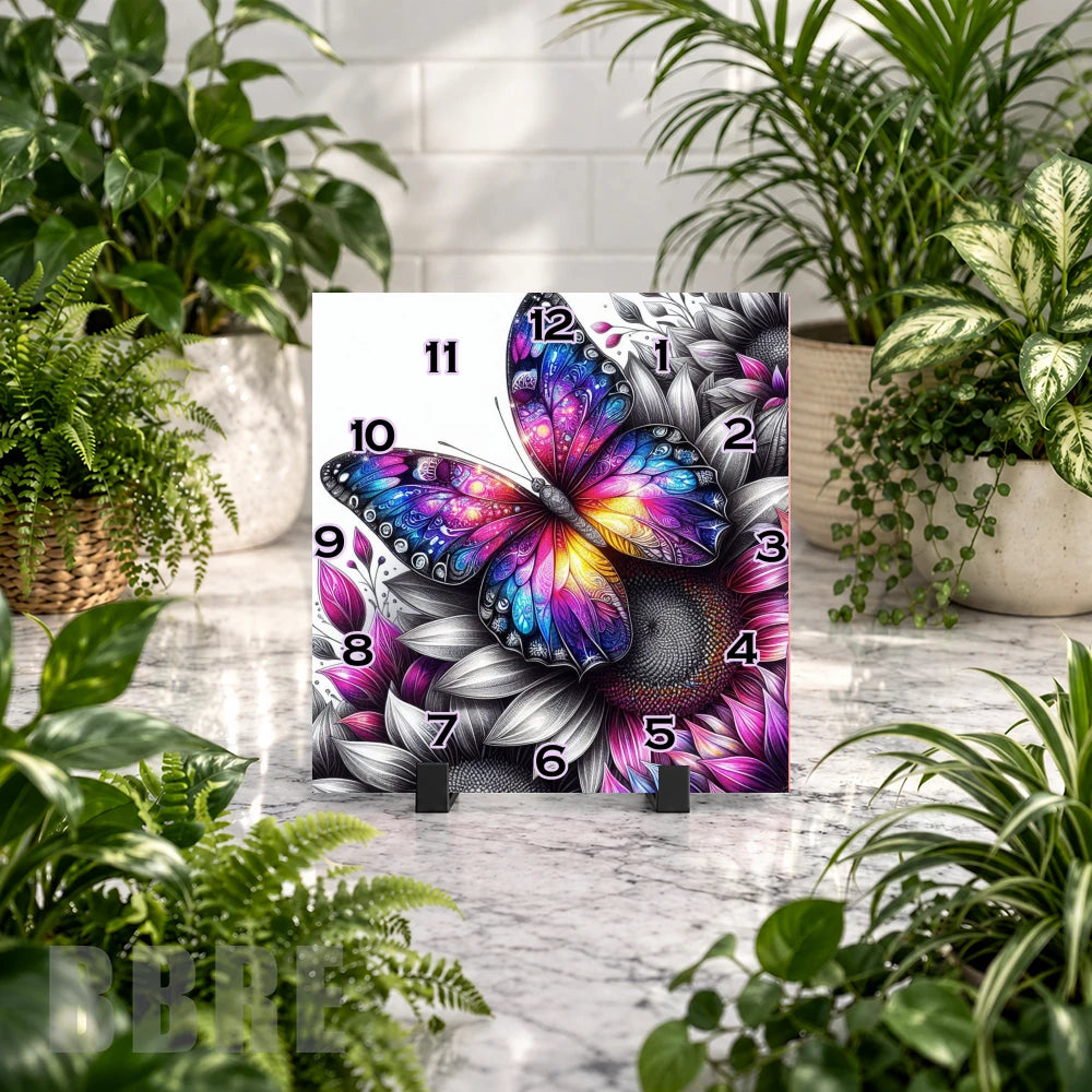 Butterfly Bloom 12 Clock Mockup