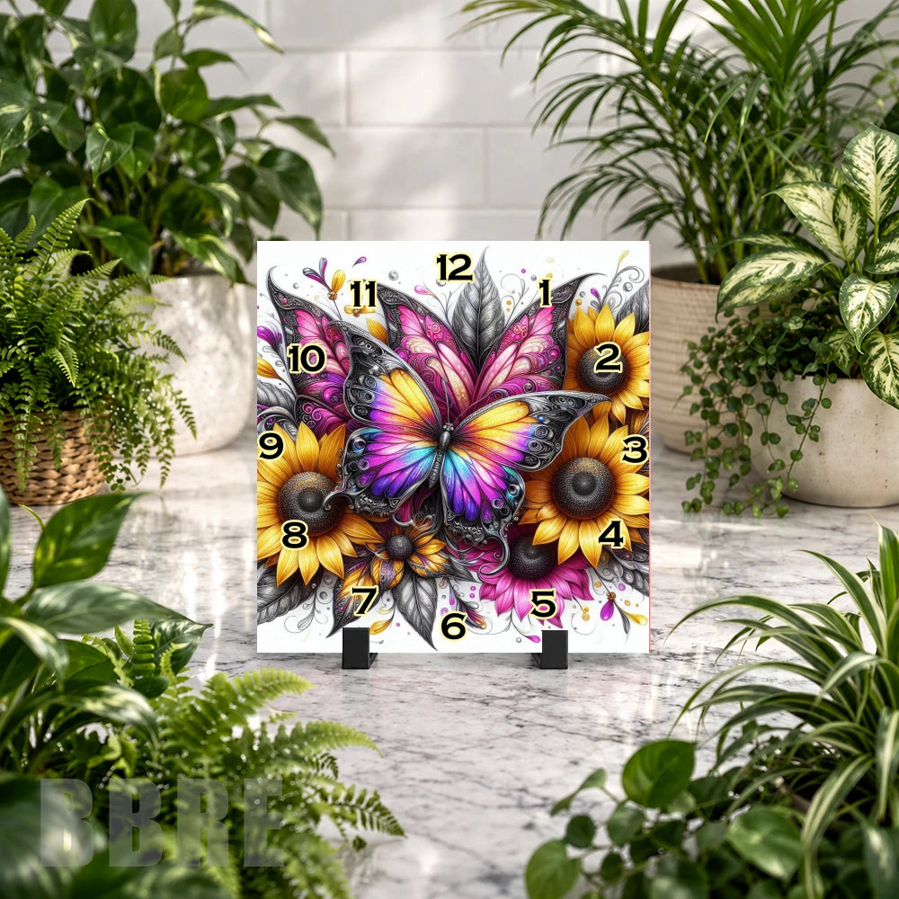 Butterfly Bloom 14 Clock Mockup
