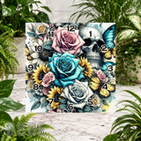 Floral Skull 6 Clock Sublimation Wrap