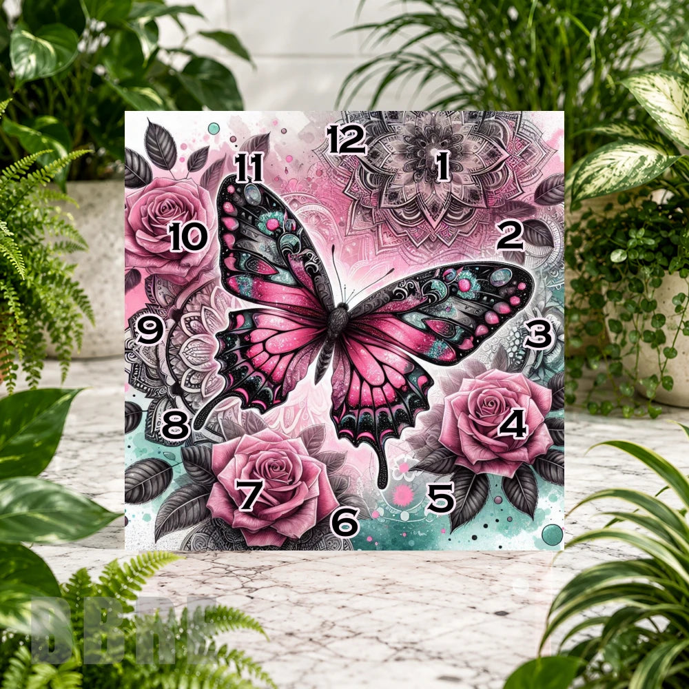 Butterfly Mandala Clock Sublimation Wrap