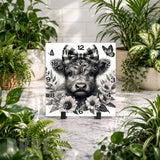 Floral Cow Clock Mockup