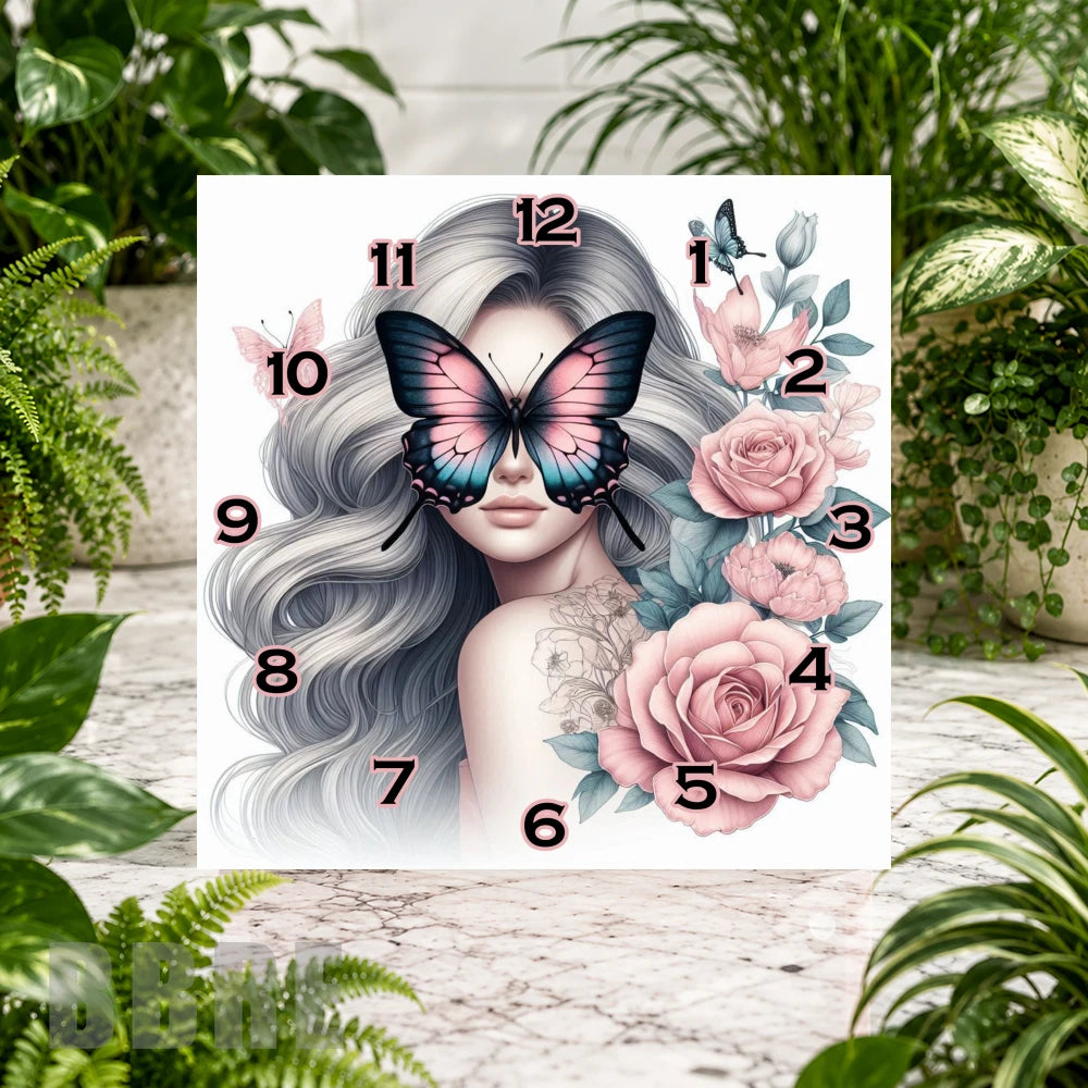 Butterfly Blossom 11 Clock Sublimation Wrap