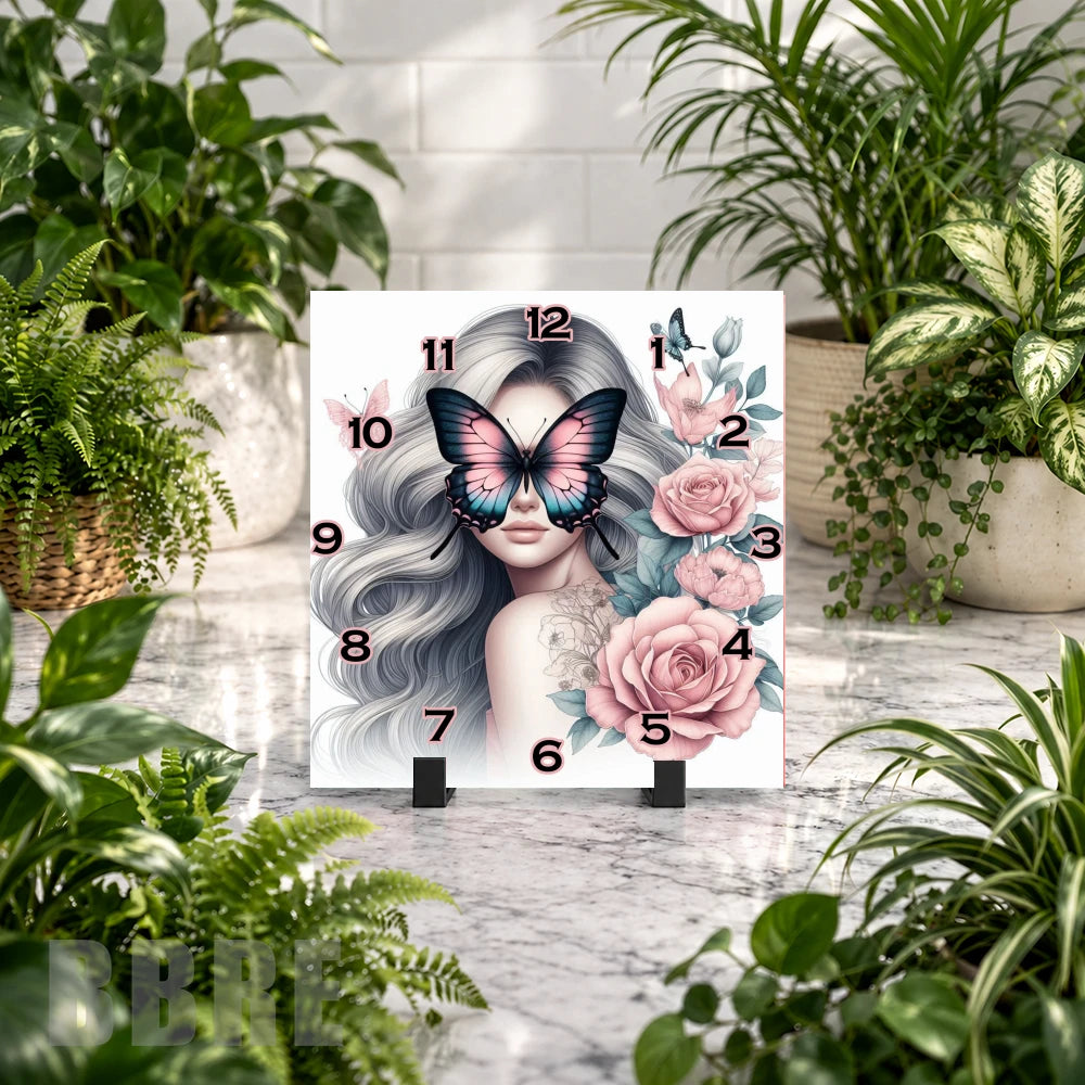Butterfly Blossom 11 Clock Mockup