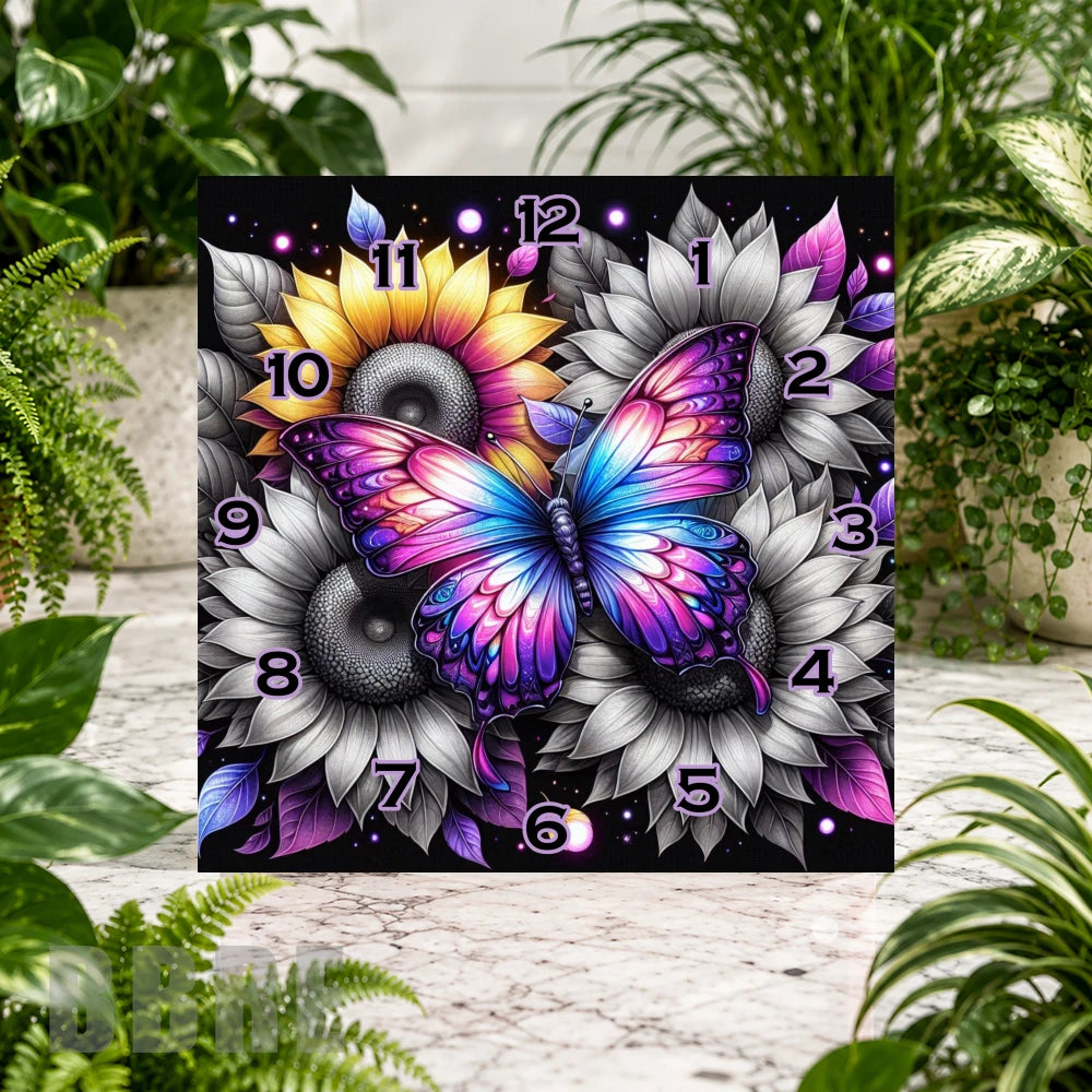 Butterfly Bloom 7 Clock Sublimation Wrap