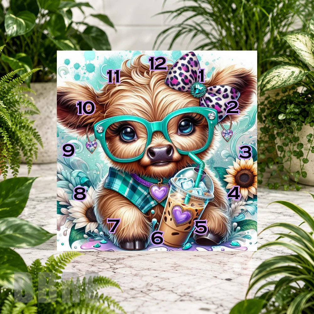 Cute Calf Clock Sublimation Wrap