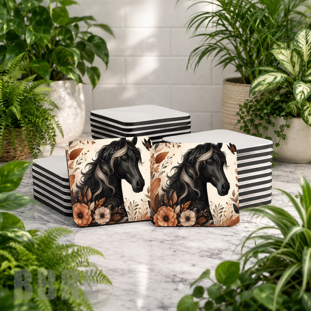Elegant Black Horse Mockup Image