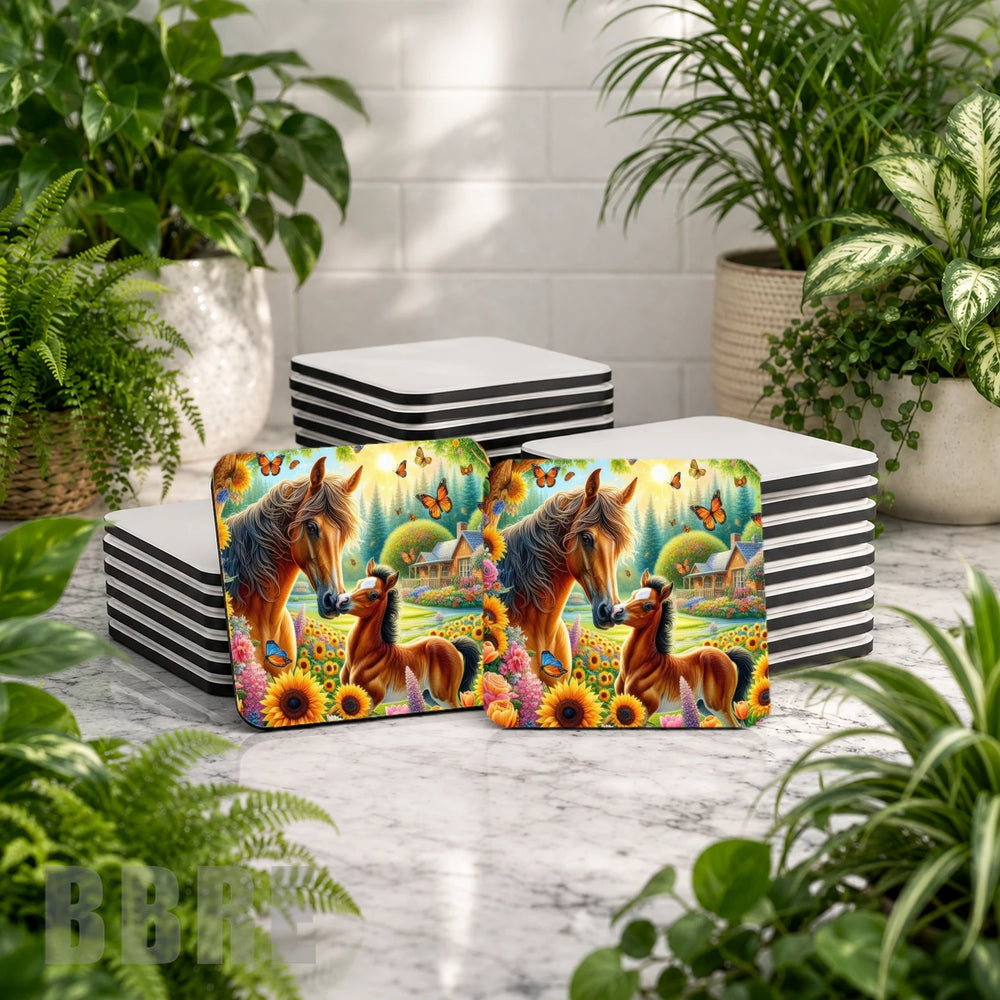 Horse Butterflies Mockup Image