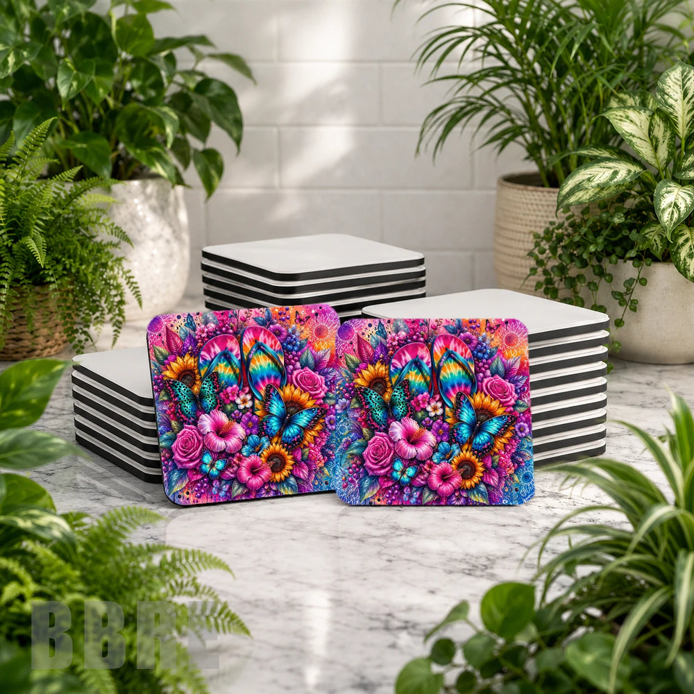 Floral Flip-flops Mockup Image