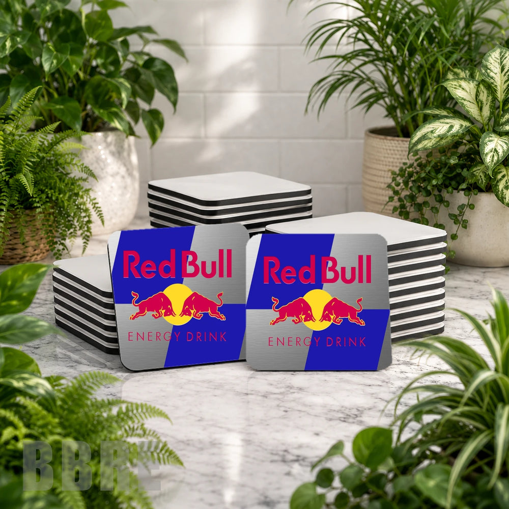 Red Bull Coaster Mockup Image