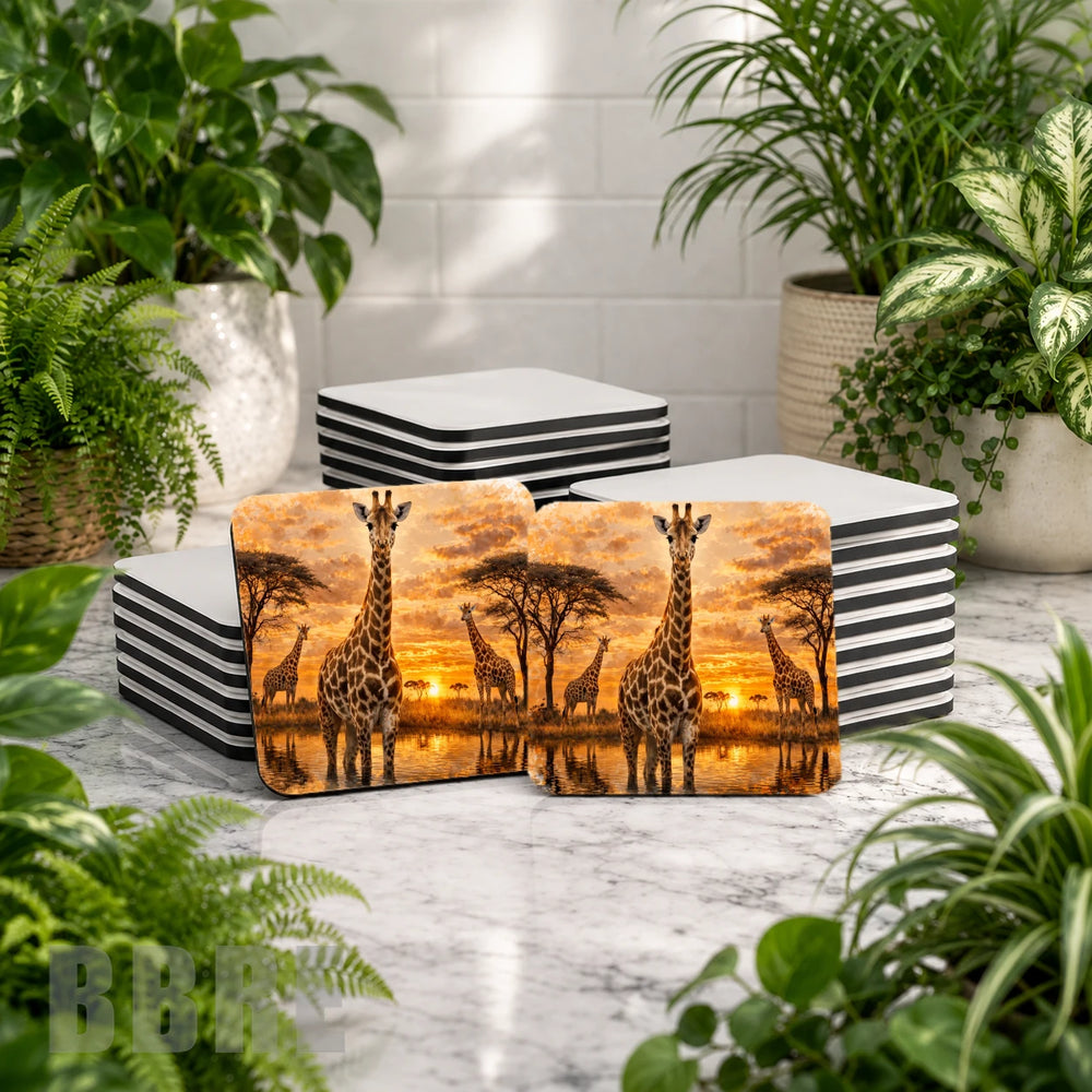 Giraffe Sunset Mockup Image