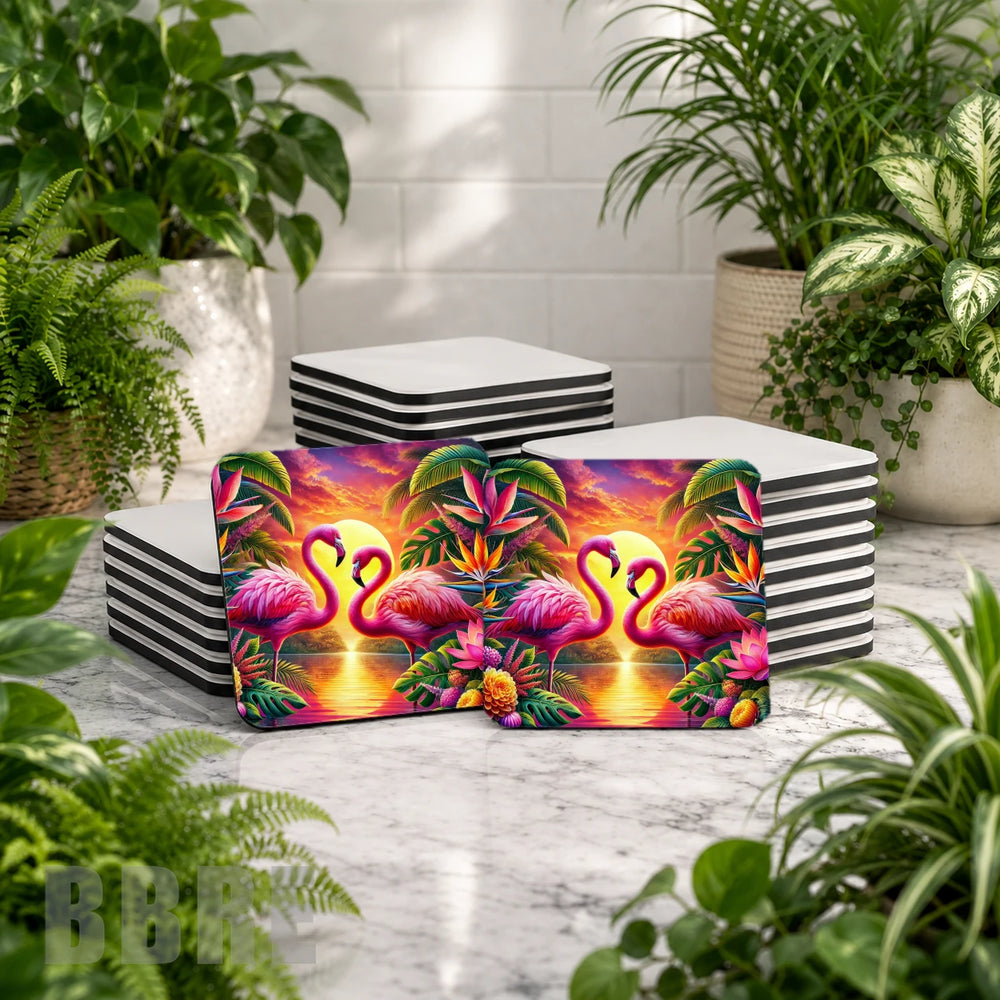 Flamingo Sunset Mockup Image