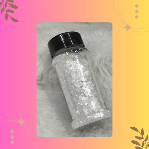 A solid white glitter