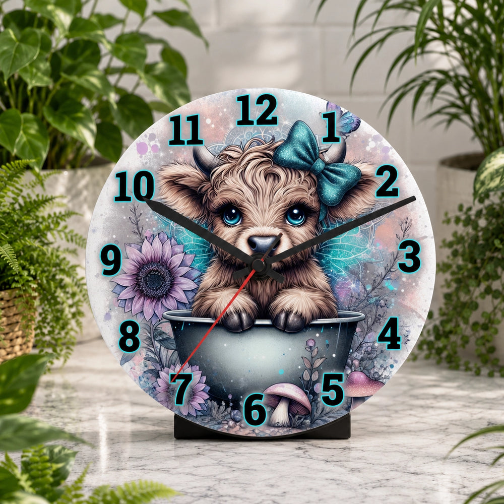 Decorative clock with a cute animal design in a natural setting