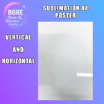 Sublimation A4 poster with BBRE Blanks By Rhinestone Empire branding on a purple background.