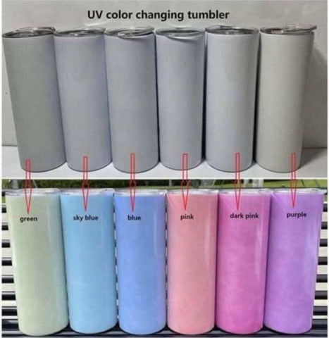 UV Colour Change 20 oz Sublimation Straight Skinny