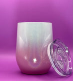 Shimmer Ombre White/Pink Wine Tumbler