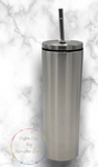 Skinny Tumbler - 10 Oz Stainless Steel, Double Walled, With Stainless Steel Lid And Straw